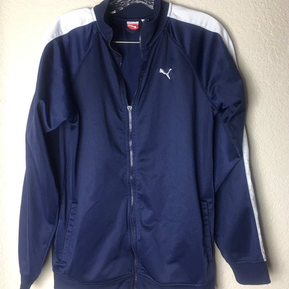 Puma Iconic Athletic Track Jacket Navy and White Boys size XL